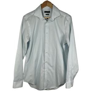 CK Calvin Klein Slim Fit Non Iron Men's Long Sleeve Button Sown 15.5 34/35 Blue